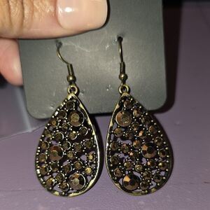 Elegant Brass Teardrop Earrings